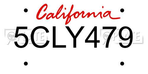 5CLY479 California License Plate