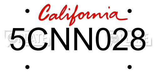5CNN028 California License Plate