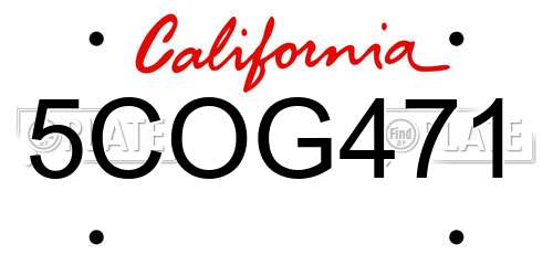 5COG471 California License Plate