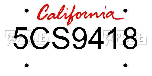 5CS9418 California License Plate