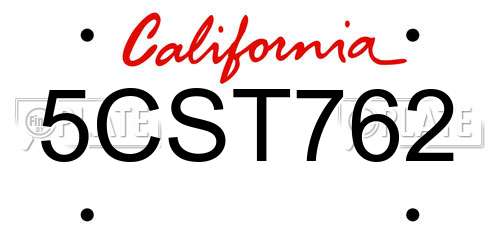 5CST762 California License Plate