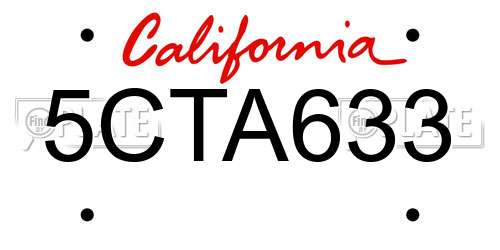 5CTA633 California License Plate