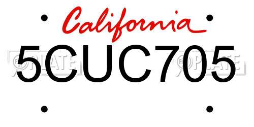 5CUC705 California License Plate