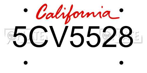 5CV5528 California License Plate