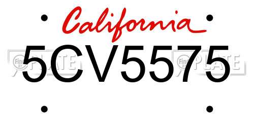 5CV5575 California License Plate