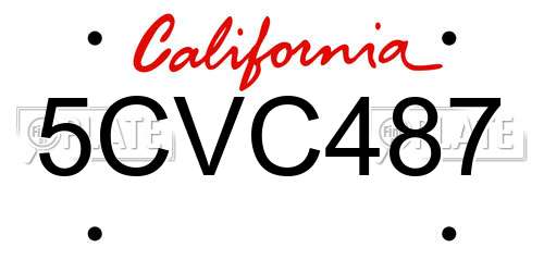5CVC487 California License Plate