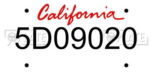5D09020 California License Plate