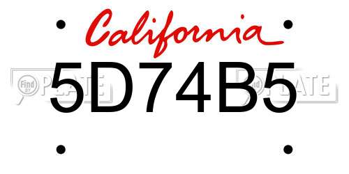 5D74B5 California License Plate