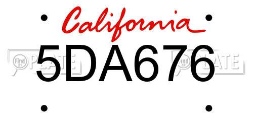 5DA676 California License Plate