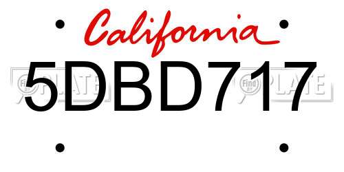5DBD717 California License Plate