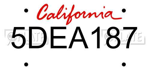 5DEA187 California License Plate