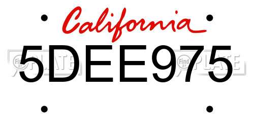 5DEE975 California License Plate