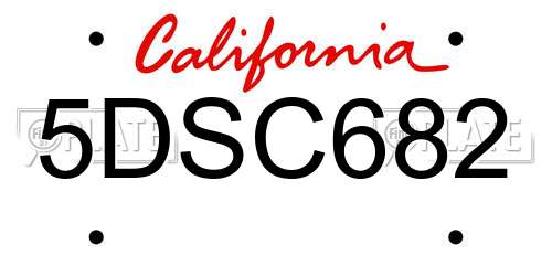 5DSC682 California License Plate
