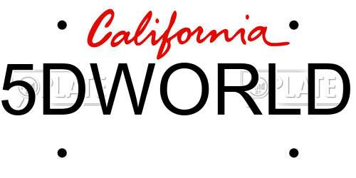 5DWORLD California License Plate