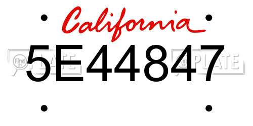 5E44847 California License Plate