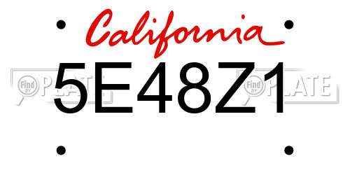 5E48Z1 California License Plate