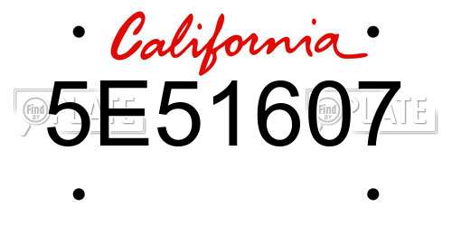 5E51607 California License Plate