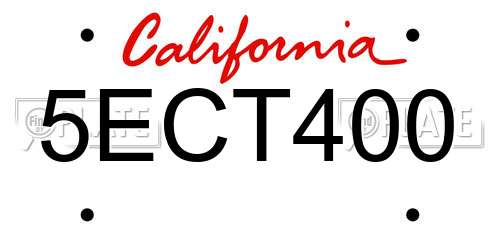 5ECT400 California License Plate