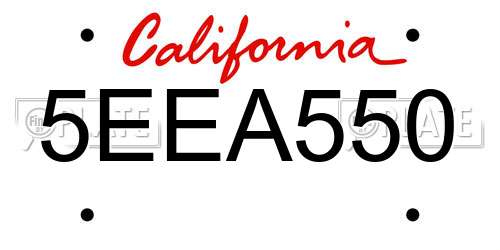 5EEA550 California License Plate