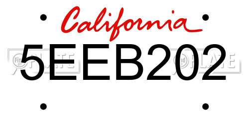 5EEB202 California License Plate