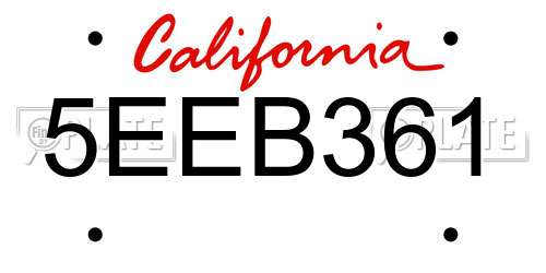 5EEB361 California License Plate