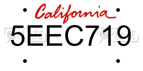 5EEC719 California License Plate