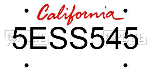 5ESS545 California License Plate