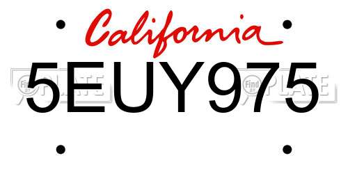 5EUY975 California License Plate