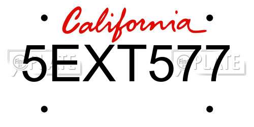 5EXT577 California License Plate