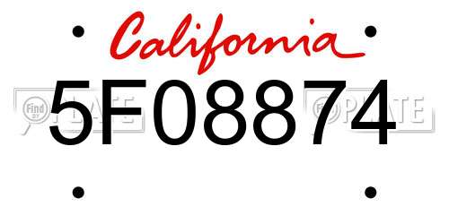 5F08874 California License Plate
