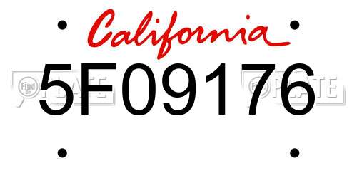 5F09176 California License Plate