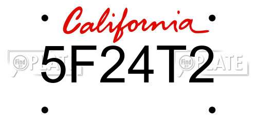 5F24T2 California License Plate