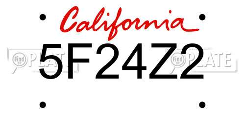 5F24Z2 California License Plate