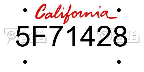 5F71428 California License Plate