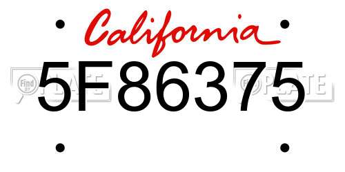 5F86375 California License Plate