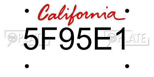 5F95E1 California License Plate