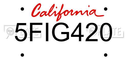 5FIG420 California License Plate