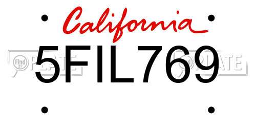 5FIL769 California License Plate