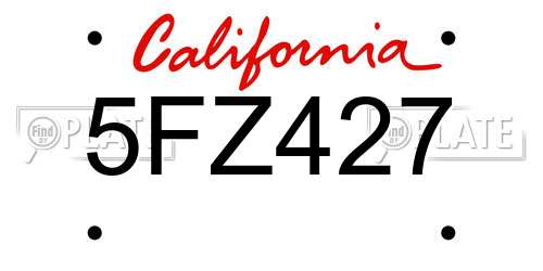 5FZ427 California License Plate