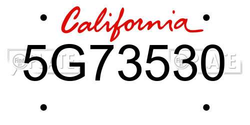 5G73530 California License Plate