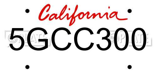5GCC300 California License Plate