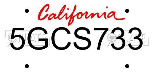 5GCS733 California License Plate