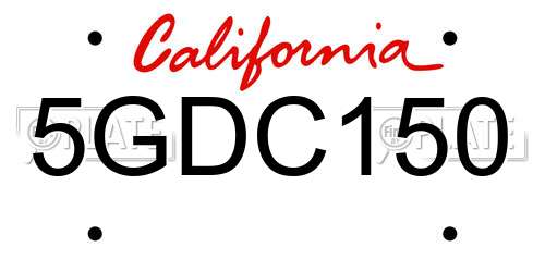 5GDC150 California License Plate