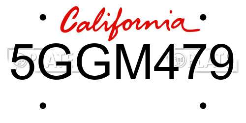 5GGM479 California License Plate