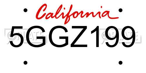 5GGZ199 California License Plate