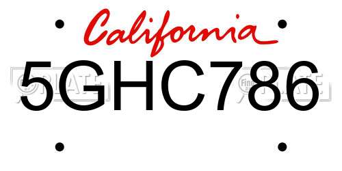 5GHC786 California License Plate