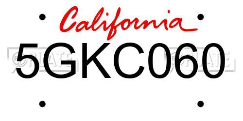 5GKC060 California License Plate