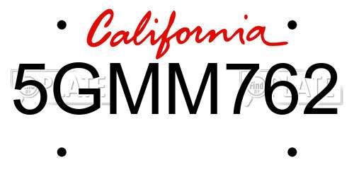 5GMM762 California License Plate