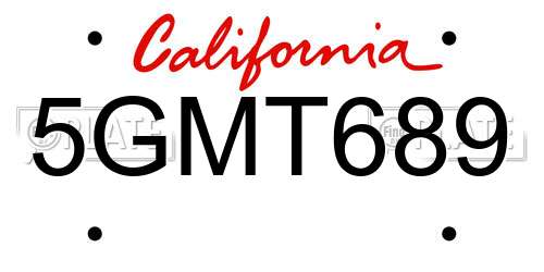 5GMT689 California License Plate