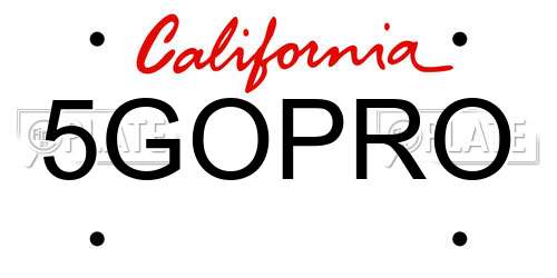 5GOPRO California License Plate